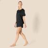 imageAmazon Essentials Womens Satin Short Sleeve TShirt and Short Sleepwear SetBlack