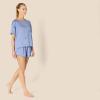imageAmazon Essentials Womens Satin Short Sleeve TShirt and Short Sleepwear SetDusty Blue
