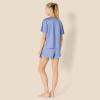 imageAmazon Essentials Womens Satin Short Sleeve TShirt and Short Sleepwear SetDusty Blue