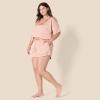 imageAmazon Essentials Womens Satin Short Sleeve TShirt and Short Sleepwear SetDusty Rose