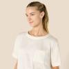 imageAmazon Essentials Womens Satin Short Sleeve TShirt and Short Sleepwear SetIvory