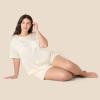 imageAmazon Essentials Womens Satin Short Sleeve TShirt and Short Sleepwear SetIvory