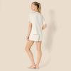 imageAmazon Essentials Womens Satin Short Sleeve TShirt and Short Sleepwear SetIvory