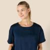 imageAmazon Essentials Womens Satin Short Sleeve TShirt and Short Sleepwear SetNavy