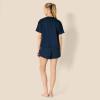 imageAmazon Essentials Womens Satin Short Sleeve TShirt and Short Sleepwear SetNavy