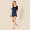 imageAmazon Essentials Womens Satin Short Sleeve VNeck TShirt and Short Sleepwear SetNavy