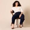 imageAmazon Essentials Womens Scoop Back Long Sleeve SlimFit RibKnit TShirt Pack of 2BlackEggshell White