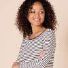 imageAmazon Essentials Womens Scoop Back Long Sleeve SlimFit RibKnit TShirt Pack of 2BlackFrench Stripe