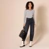 imageAmazon Essentials Womens Scoop Back Long Sleeve SlimFit RibKnit TShirt Pack of 2BlackFrench Stripe