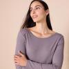 imageAmazon Essentials Womens Scoop Back Long Sleeve SlimFit RibKnit TShirt Pack of 2GreyBlack
