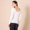 imageAmazon Essentials Womens Scoop Back Long Sleeve SlimFit RibKnit TShirt Pack of 2PurpleWhite