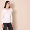 imageAmazon Essentials Womens Scoop Back Long Sleeve SlimFit RibKnit TShirt Pack of 2PurpleWhite