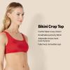 imageAmazon Essentials Womens Scoop Neck Swim Crop TopBrick Red