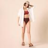 imageAmazon Essentials Womens Scoop Neck Swim Crop TopBrick Red