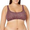 imageAmazon Essentials Womens Scoop Neck Swim Crop TopBrick Red Leopard