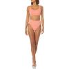 imageAmazon Essentials Womens Scoop Neck Swim Crop TopCoral Pink