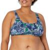 imageAmazon Essentials Womens Scoop Neck Swim Crop TopDeep Blue Paisley