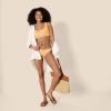 imageAmazon Essentials Womens Scoop Neck Swim Crop TopYellow Multi Folk Floral
