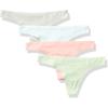 imageAmazon Essentials Womens Seamless Breathable Underwear for Women Thong Bonded Stretch Pack of 4Cool Colors
