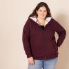 imageAmazon Essentials Womens SherpaLined Fleece FullZip Hooded Jacket Available in Plus SizeBurgundy
