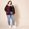 imageAmazon Essentials Womens SherpaLined Fleece FullZip Hooded Jacket Available in Plus SizeBurgundy