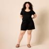 imageAmazon Essentials Womens ShortSleeve Scoop Neck RomperBlack
