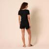 imageAmazon Essentials Womens ShortSleeve Scoop Neck RomperBlack