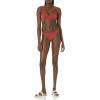 imageAmazon Essentials Womens Side Tab Bikini Swimsuit BottomBrick Red