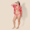 imageAmazon Essentials Womens Side Tab Bikini Swimsuit BottomBright Red Multi Folk Floral