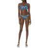 imageAmazon Essentials Womens Side Tab Bikini Swimsuit BottomDeep Blue Paisley