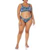 imageAmazon Essentials Womens Side Tab Bikini Swimsuit BottomDeep Blue Paisley