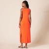 imageAmazon Essentials Womens SideSlit Jersey VNeck Maxi Length DressTomato Red