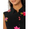 imageAmazon Essentials Womens Sleeveless RelaxedFit Woven Shirt DressBlack Pink Flowers