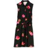 imageAmazon Essentials Womens Sleeveless RelaxedFit Woven Shirt DressBlack Pink Flowers