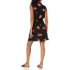 imageAmazon Essentials Womens Sleeveless RelaxedFit Woven Shirt DressBlack Pink Flowers