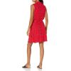 imageAmazon Essentials Womens Sleeveless RelaxedFit Woven Shirt DressRed Leafy Floral