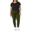 imageAmazon Essentials Womens SlimFit BiStretch Side Zip Ankle PantBlack Olive Animal Print
