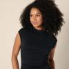 imageAmazon Essentials Womens SlimFit ExtendedSleeve Ruched Matte Jersey Top Skirt Sold SeparatelyBlack