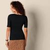 imageAmazon Essentials Womens SlimFit Half Sleeve Square Neck TShirtBlack