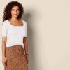 imageAmazon Essentials Womens SlimFit Half Sleeve Square Neck TShirtBright White