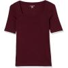 imageAmazon Essentials Womens SlimFit Half Sleeve Square Neck TShirtBurgundy