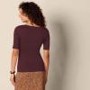 imageAmazon Essentials Womens SlimFit Half Sleeve Square Neck TShirtBurgundy