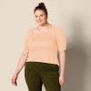 imageAmazon Essentials Womens SlimFit Half Sleeve Square Neck TShirtCoral Orange