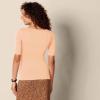imageAmazon Essentials Womens SlimFit Half Sleeve Square Neck TShirtCoral Orange