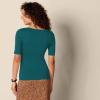 imageAmazon Essentials Womens SlimFit Half Sleeve Square Neck TShirtDark Green