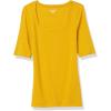 imageAmazon Essentials Womens SlimFit Half Sleeve Square Neck TShirtDark Yellow