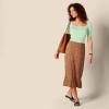 imageAmazon Essentials Womens SlimFit Half Sleeve Square Neck TShirtGreen