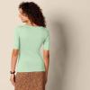 imageAmazon Essentials Womens SlimFit Half Sleeve Square Neck TShirtGreen