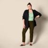 imageAmazon Essentials Womens SlimFit Half Sleeve Square Neck TShirtGreen
