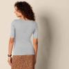 imageAmazon Essentials Womens SlimFit Half Sleeve Square Neck TShirtLight Grey Heather